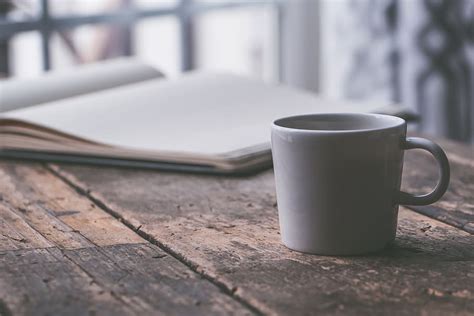 HD wallpaper: white ceramic mug on table, background, black coffee ...