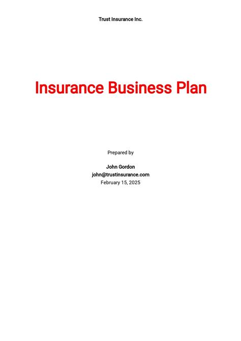 Insurance Agency Business Plan Template Free Download