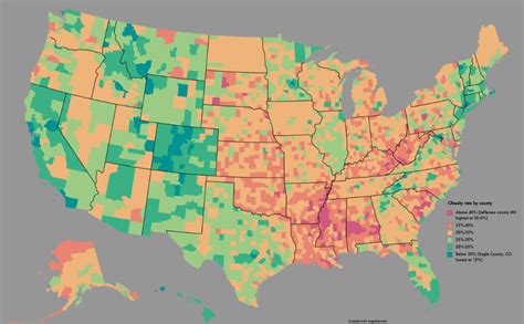 datarep: Obesity Rate by county - Maps on the Web | Map, County map, Infographic