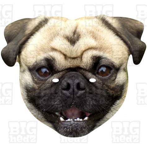 PUG DOG: Life-size Card Face Mask.