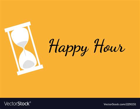 Happy hour background with clock Royalty Free Vector Image