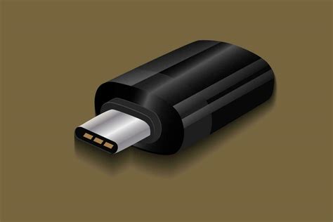 USB Type C Adapter Vector black color with shadow 27136787 Vector Art at Vecteezy