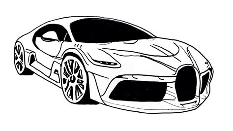 How To Draw A Car: The Bugatti Divo Car Drawing - Car Drawing Easy ...