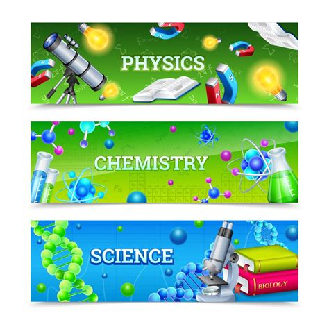 Science Laboratory Equipment Horizontal Banners 478162 Vector Art at Vecteezy