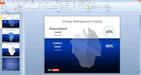 Free Change Management Iceberg Template for PowerPoint - Free PowerPoint Templates - SlideHunter.com