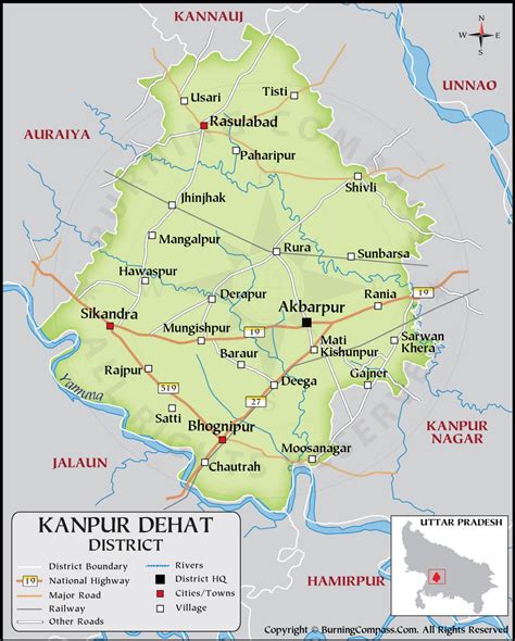 Kanpur Dehat District Map, District Map of Kanpur Dehat, Uttar Pradesh ...