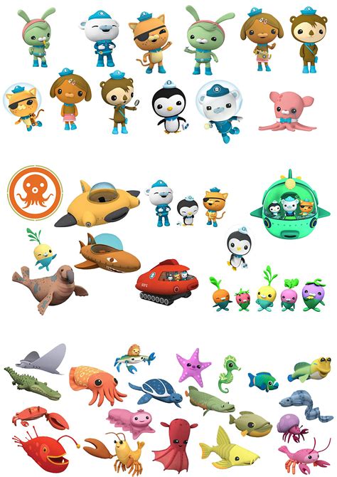 Buy 48 Octonauts Sea Animals Stand up Characters Edible Wafer Paper Cake Toppers Online at ...