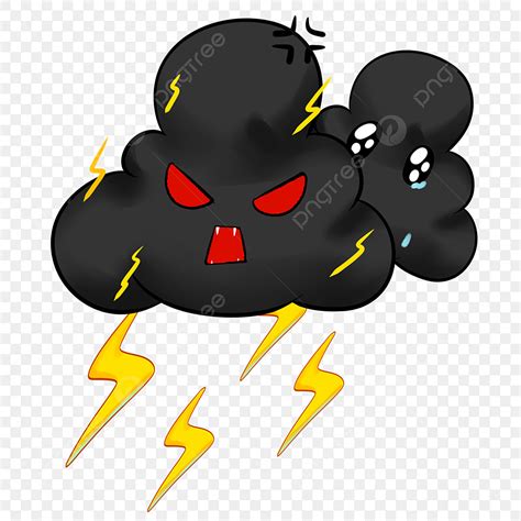 Cloud Lightning Clipart Transparent PNG Hd, Commercial Hand Drawn Black ...