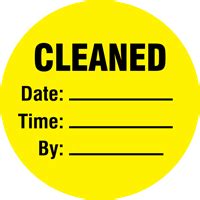 "Cleaned" Removable Labels, 1" Diameter, SKU: LB-4272