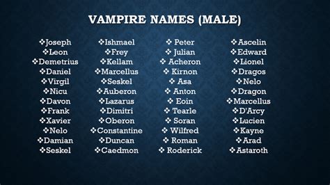 Male Vampire Names – @the-writers-small-corner on Tumblr