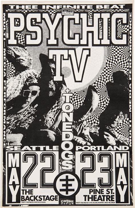 Psychic TV Late 1980's Pine Street Theatre Concert Poster Paste-Up. | Lot #90258 | Heritage Auctions