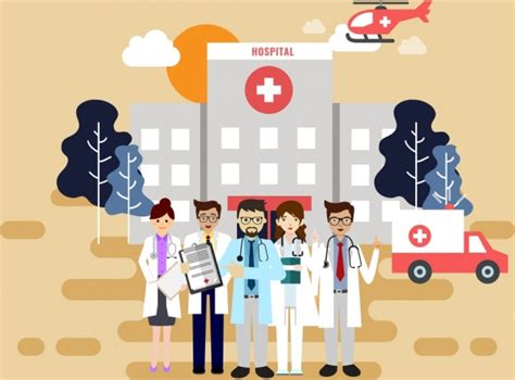 Hospital drawing doctor helicopter ambulance icons colored cartoon Free vector in Adobe ...