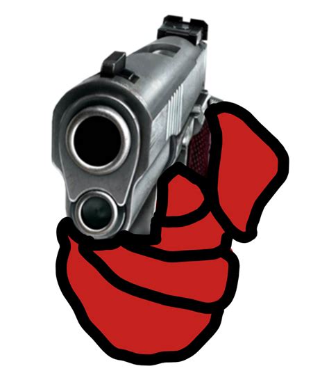 Red Imposter'S Hand With Gun Meme Generator