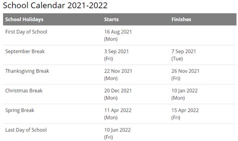 School District Calendar