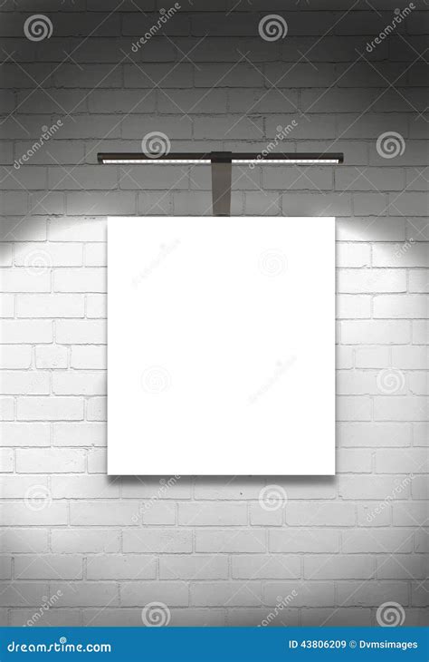 Blank Canvas Gallery Wall And Light Stock Photo - Image: 43806209