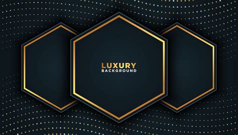 Black Luxury Background with Gold Dots and Hexagons 834429 Vector Art at Vecteezy