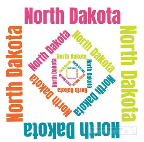 North Dakota text design logo - Classroom Clip Art