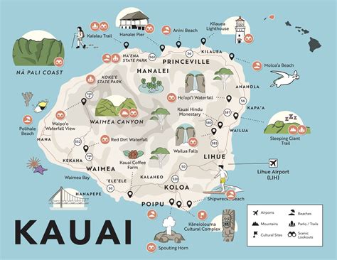 Printable Tourist Map Of Kauai