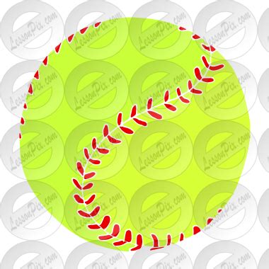 Softball Stencil for Classroom / Therapy Use - Great Softball Clipart