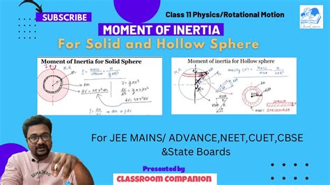 Moment of Inertia for Solid Sphere| Hollow Sphere | Class 11 Physics ...