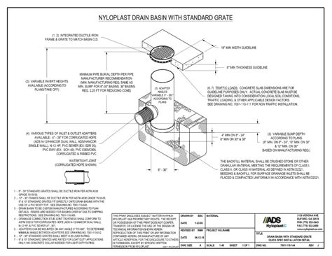 Documents - Drain Basin with Standard Grate Quick Spec Installation Nyloplast Detail