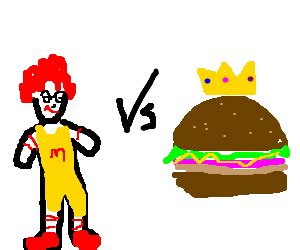 ronald mcdonald vs the burger king - Drawception