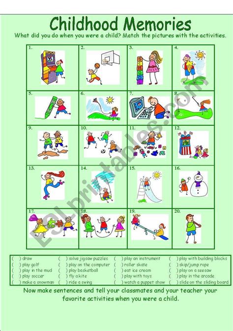 Childhood Memories - ESL worksheet by luoliveira