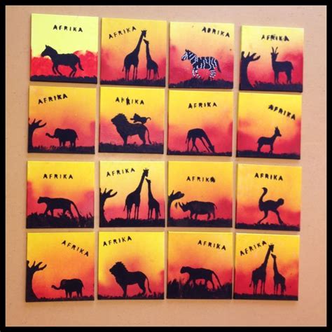 preschool africa craft canvas diy art african animals sunset | African art projects, Africa art ...