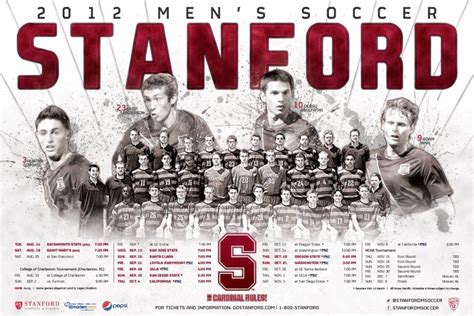 Stanford - 2012 Men's Soccer Schedule Poster Designed by Aaron Villalobos I Old Hat Creative ...