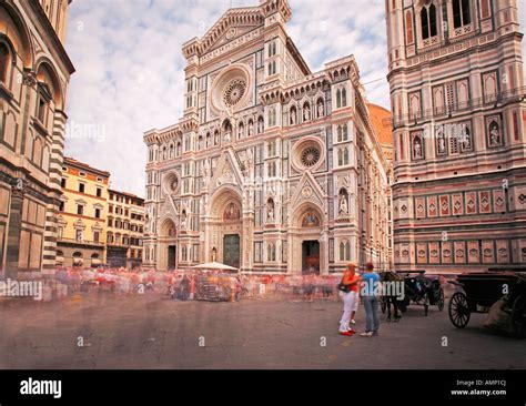 Cathedral square, Piazza del Duomo, Florence, Italy (long exposure Stock Photo - Alamy