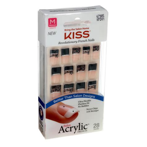 Kiss Salon Acrylic Nails French Design Ace Of Clubs - Shop Nail Sets at H-E-B