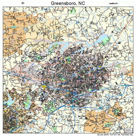 Greensboro North Carolina Street Map 3728000