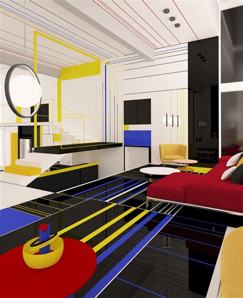 Brani & Desi Design a Piet Mondrian Inspired Interior