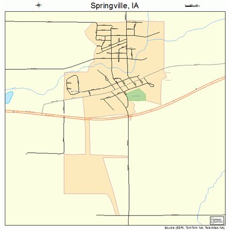 Springville Iowa Street Map 1974775