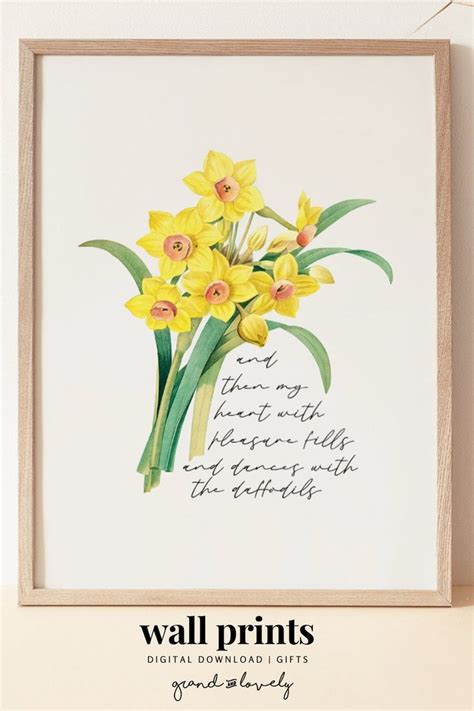 William Wordsworth Print, Daffodils Quote Print, Daffodils Quote Wall Art, Home Decor ...