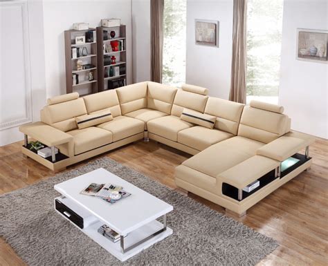 Unique Leather Sectional with Chaise Madison Wisconsin VIG-Furniture-T717