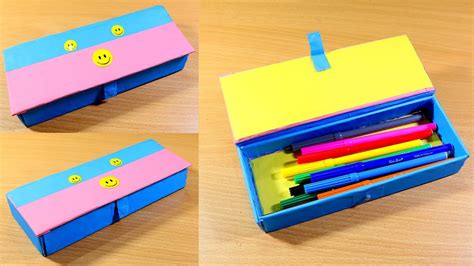 How to Make Pencil Box from Cardboard | DIY Pencil Case Craft - YouTube