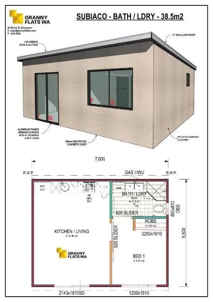 Granny Flat Floor Plans 1 Bedroom | Floor Roma