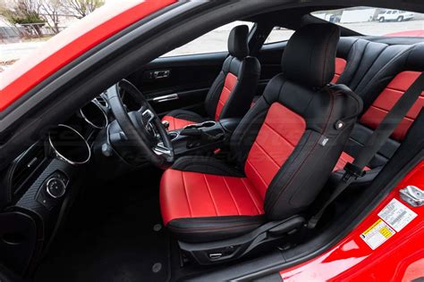 Ford Mustang Leather Kit | Black / Bright Red - LeatherSeats.com