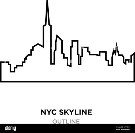 New York Skyline Outline Drawing