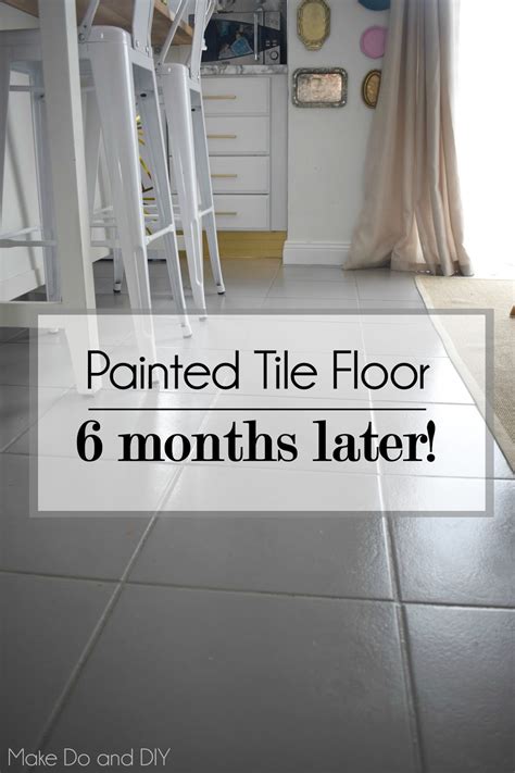 painted tile floor-six months later ~ Make Do and DIY