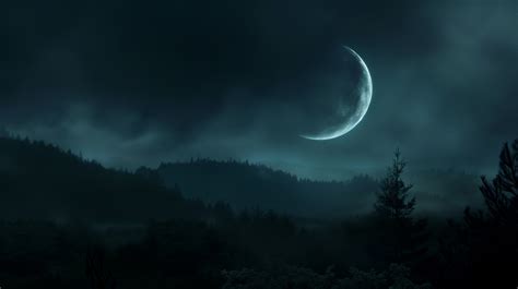 HD Moon Over Dark Mystic Forest Wallpaper, HD Artist 4K Wallpapers ...