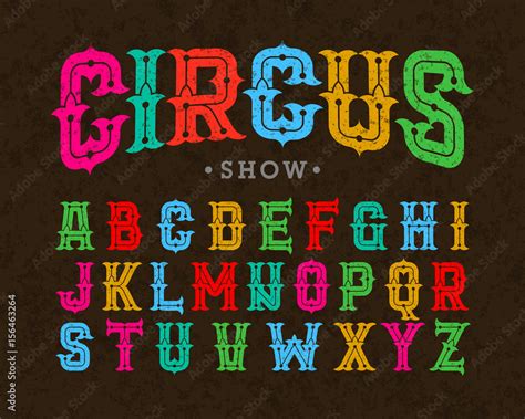 Vintage style typeface, Circus show font Stock Vector | Adobe Stock