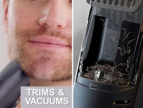 Bell+Howell Vacutrim Professional Vacuum Hair Trimmer with Powerful Suction Rechargeable Shaver ...