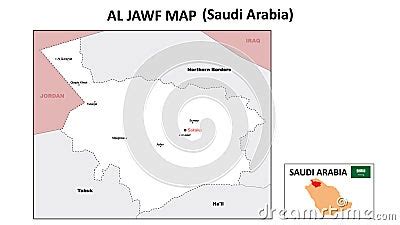 Al Jawf Map. Political Map Of Al Jawf. Al Jawf Map Of Saudi Arabia With ...