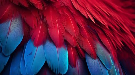 Premium AI Image | Vibrant Red Parrot Feathers CloseUp