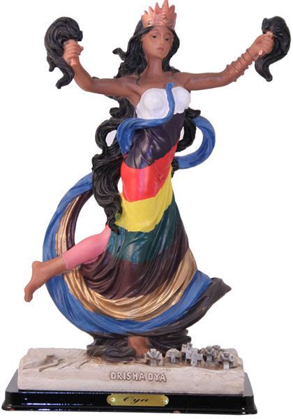 Orisha Oya Statue, 7 Colors, Santeria Statue 13"