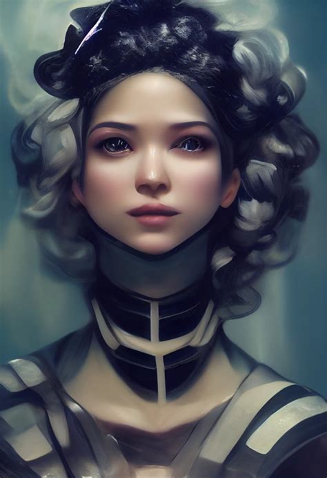 Portrait of beautiful porcelain doll, dewy porcelain | Midjourney