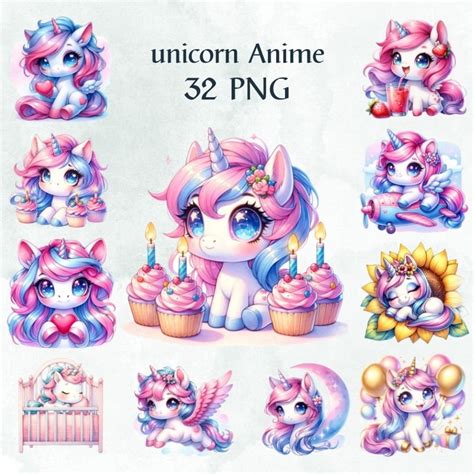 32 PNG Unicorn, Clipart, Unicorn Anime, Nursery Clipart, Rainbow Clip ...