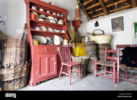 Irish cottage interior Kerry Bog village museum Stock Photo - Alamy